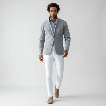 Classic Fit Blazer with Buttons and Pocket Details