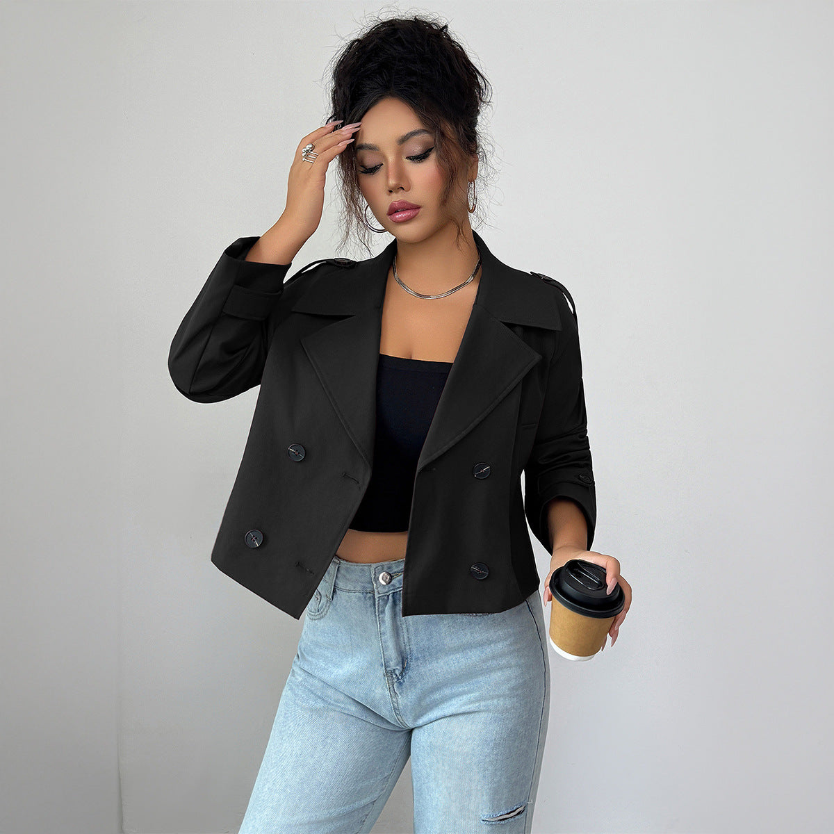 Women's Fitted Knit Button Coat