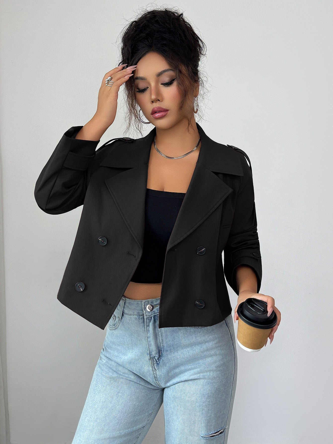Women's Fitted Knit Button Coat