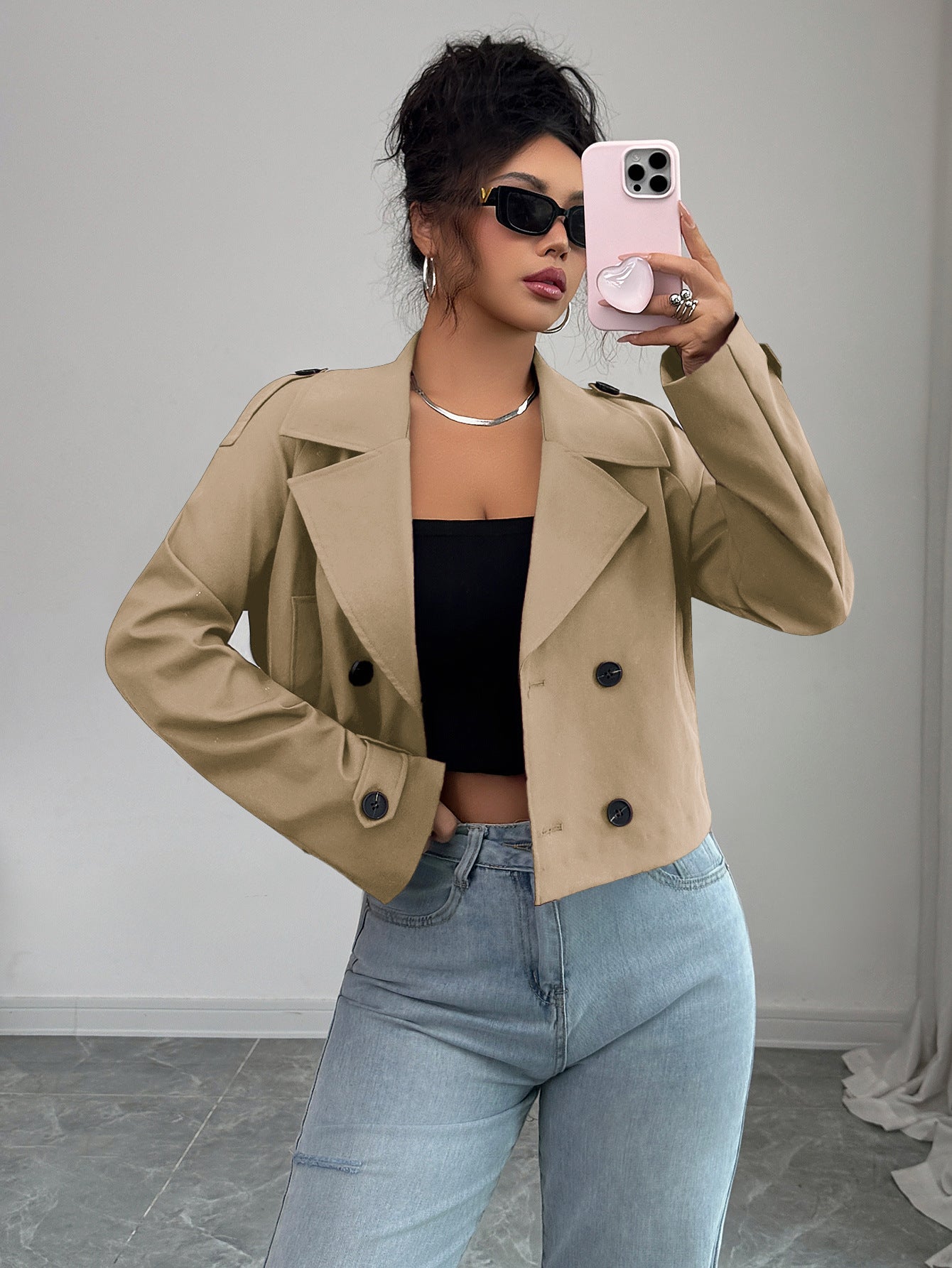 Women's Fitted Knit Button Coat