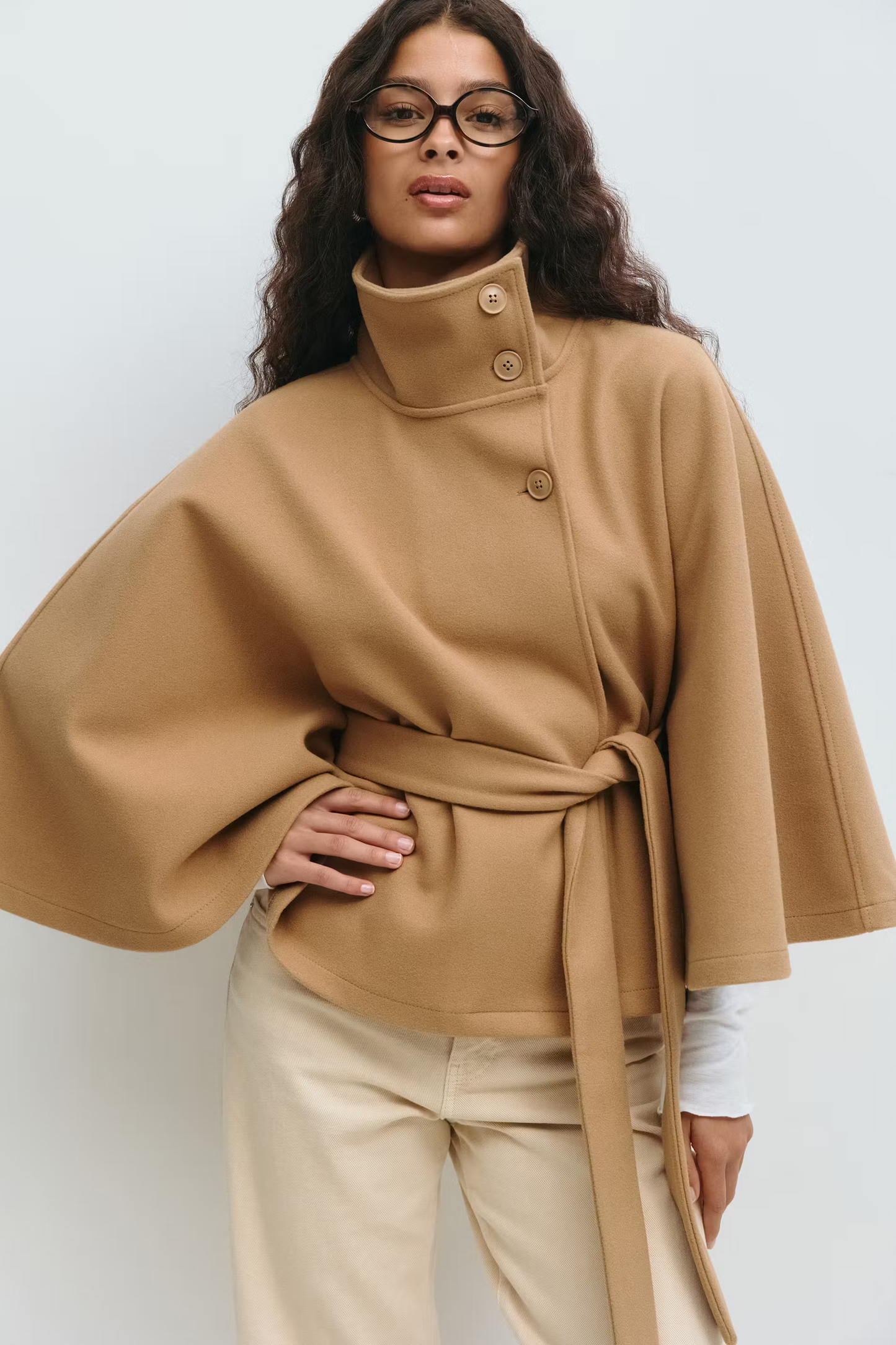 Chic Ladies Batwing Sleeve Winter Jacket