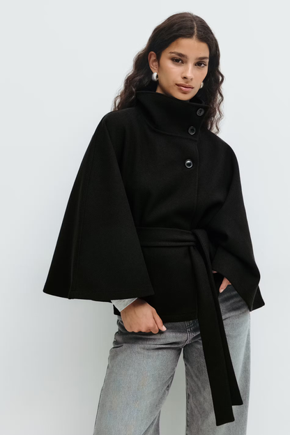 Chic Ladies Batwing Sleeve Winter Jacket