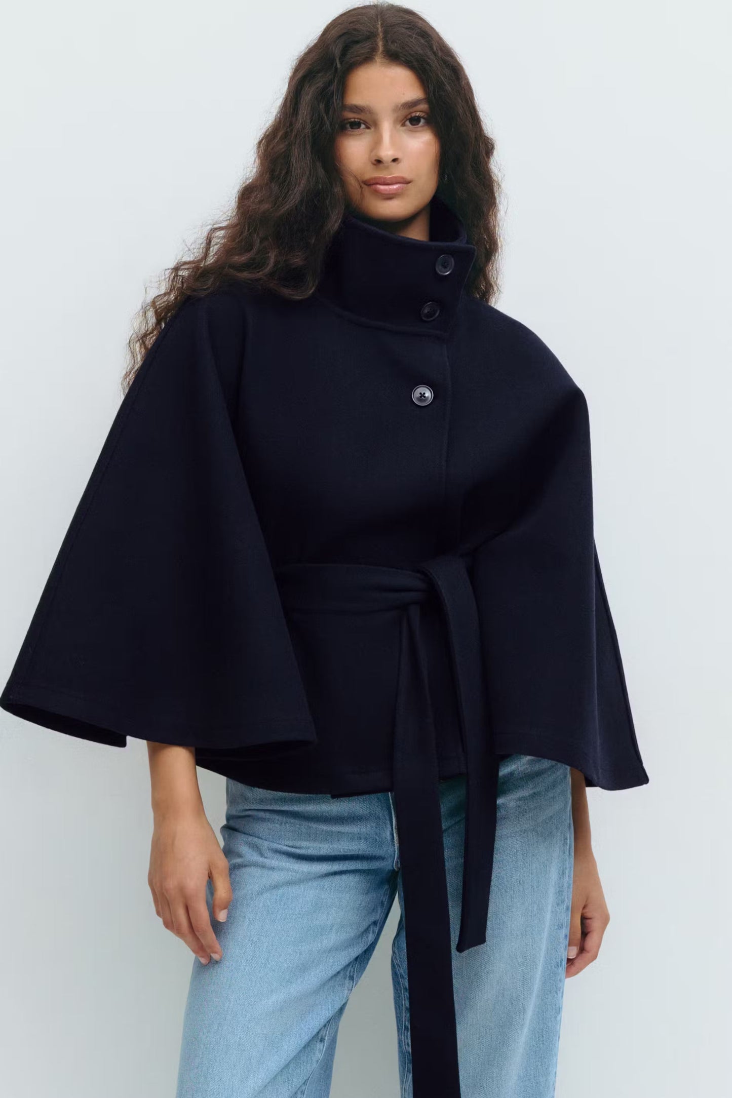 Chic Ladies Batwing Sleeve Winter Jacket