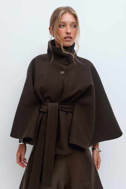 Chic Ladies Batwing Sleeve Winter Jacket