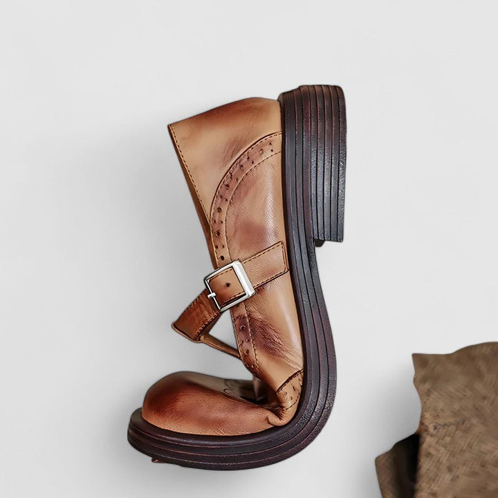 Emiliana Women's Leather T-Strap Shoes