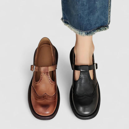 Emiliana Women's Leather T-Strap Shoes