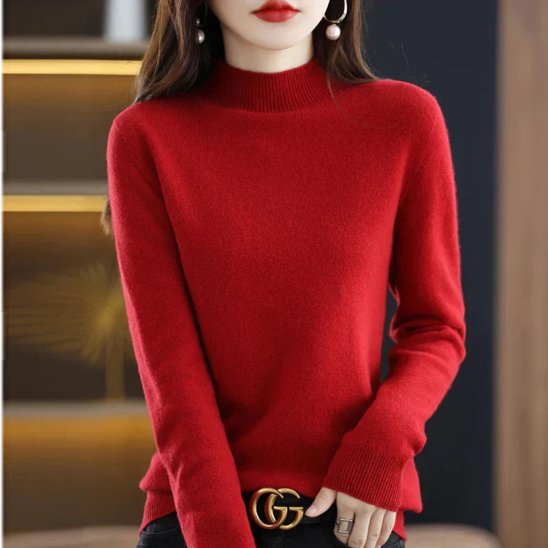 Classic Fit Women's Knit Crew Neck Sweater