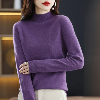 Classic Fit Women's Knit Crew Neck Sweater