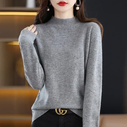 Classic Fit Women's Knit Crew Neck Sweater