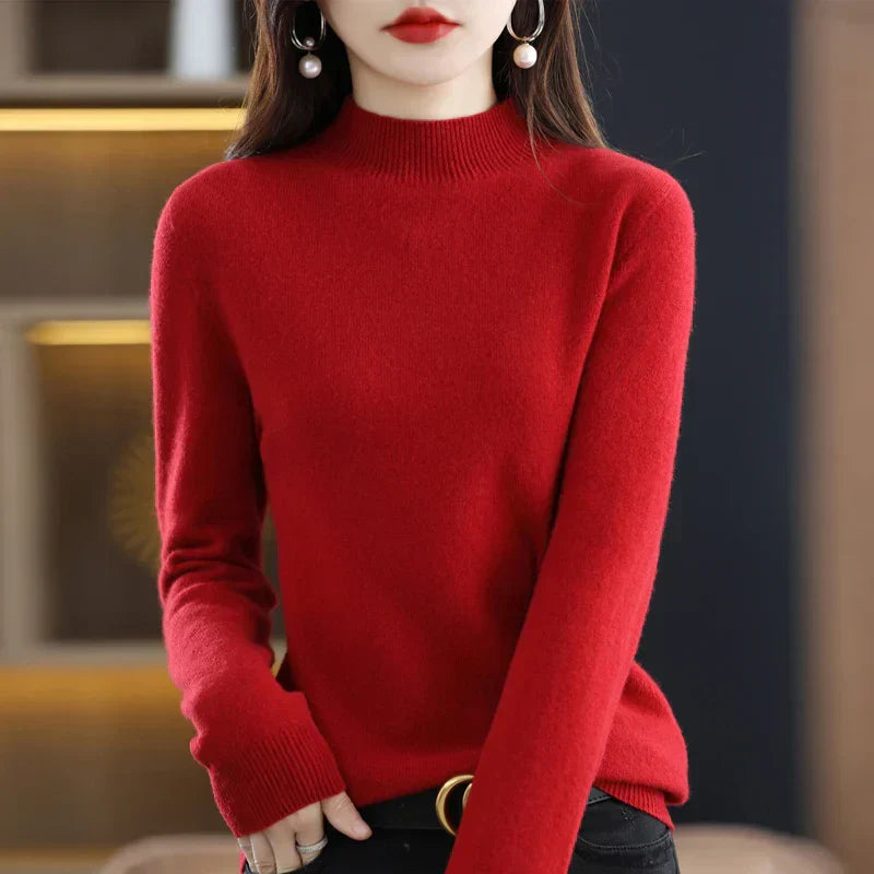 Classic Fit Women's Knit Crew Neck Sweater