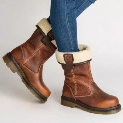 Warm Fleece Lined Ankle Boots for Women - OutfitLondon