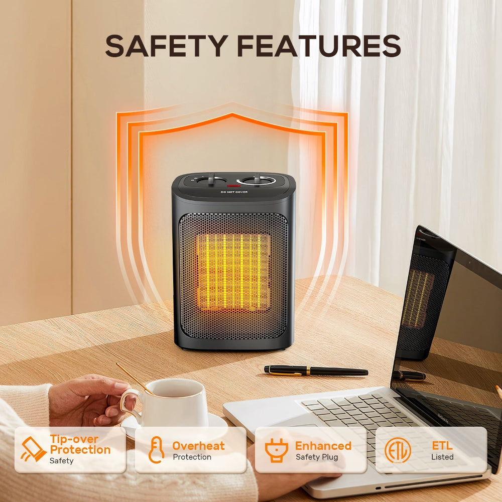 Compact Electric Heater for Bedroom Warmth