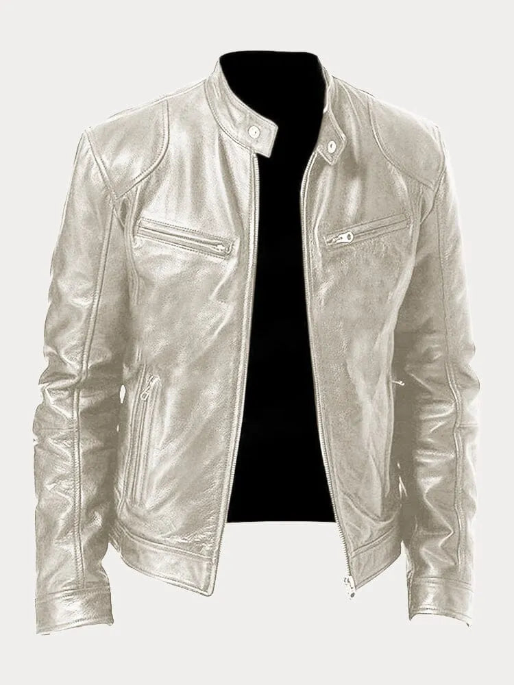 Men's Leather Moto Jacket Classic Style