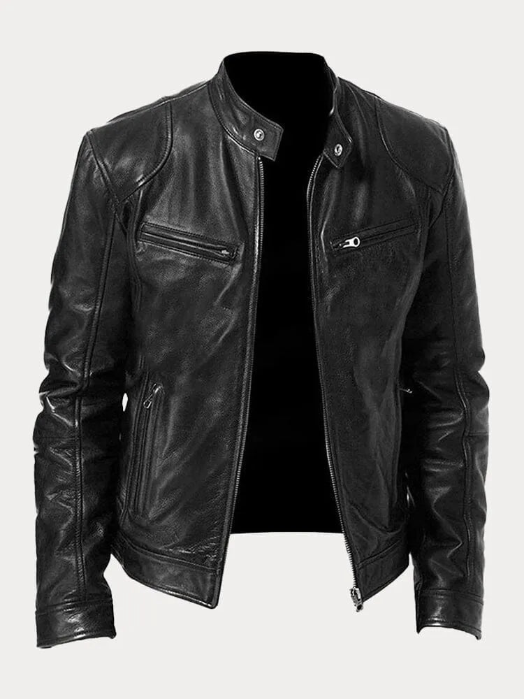 Men's Leather Moto Jacket Classic Style