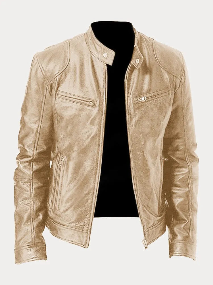 Men's Leather Moto Jacket Classic Style