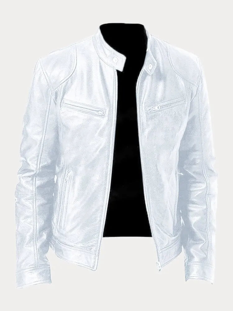 Men's Leather Moto Jacket Classic Style