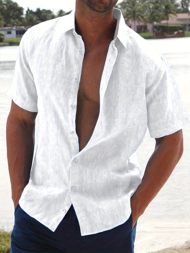 Relaxed Fit Men's Short Sleeve Casual Shirt - OutfitLondon