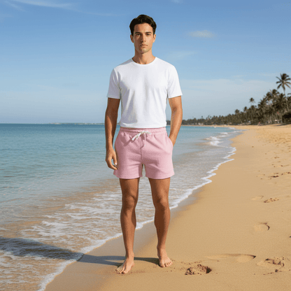 Casual Elastic Waist Shorts with Pocket Detail