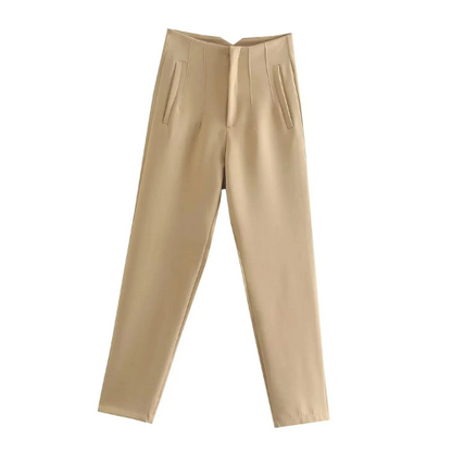Eryma Pants | Elegant High-Waisted Tapered Trousers