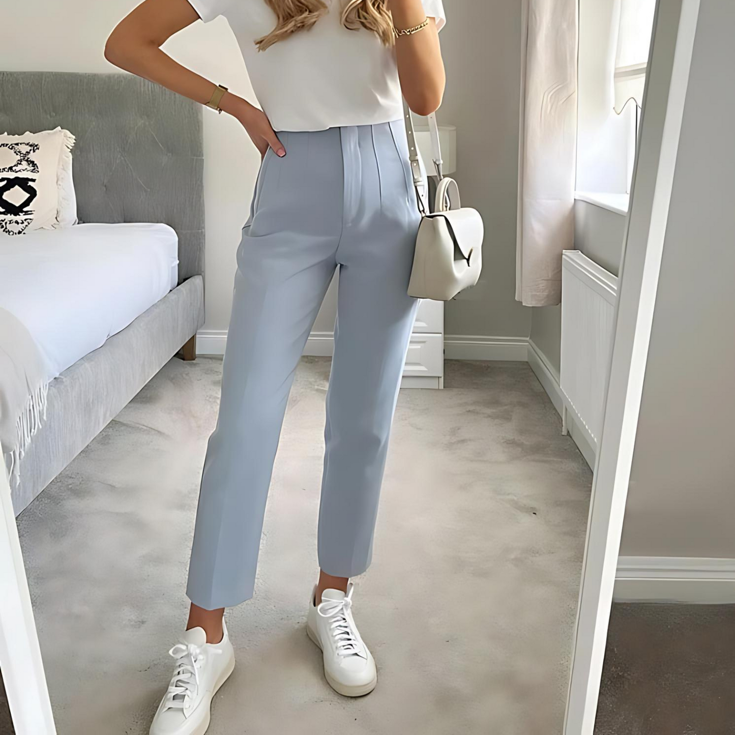 Slim Fit High Waisted Dress Pants - OutfitLondon