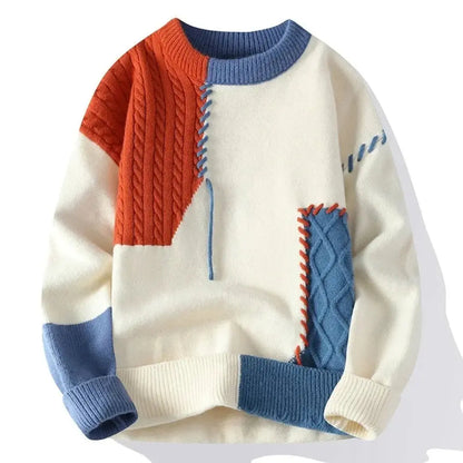 Mackenly Men's Patchwork Sweater - OutfitLondon