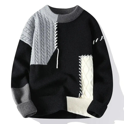 Mackenly Men's Patchwork Sweater