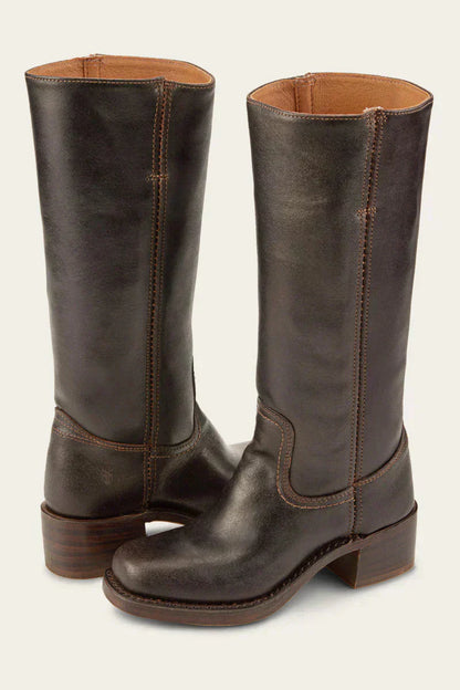 Women's Leather Campus Boots - OutfitLondon