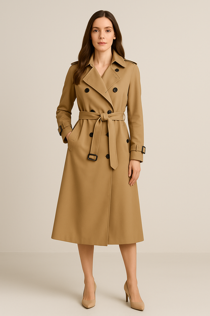 Women's Longline Trench Coat - OutfitLondon