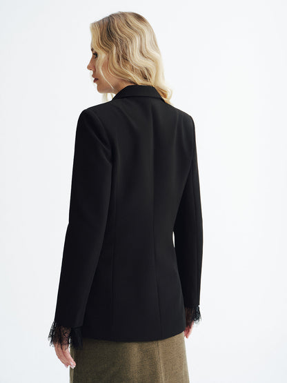 Classic Fit Lace Detail Women's Blazer