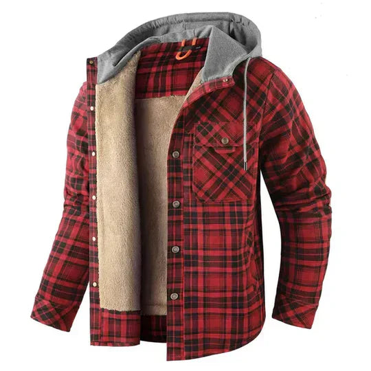 Warm Plaid Quilted Snap Shirt Jacket