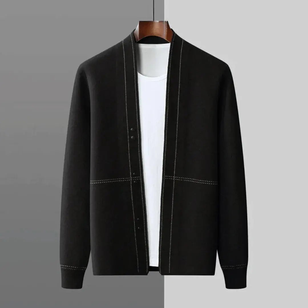 Men's Wool Cardigan Twill Tan