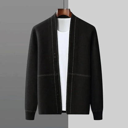 Men's Wool Cardigan Twill Tan