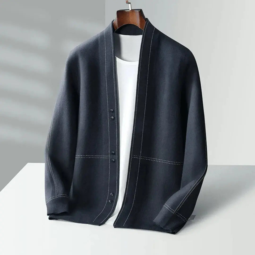 Men's Wool Cardigan Twill Tan