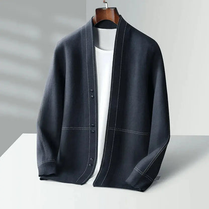 Men's Wool Cardigan Twill Tan