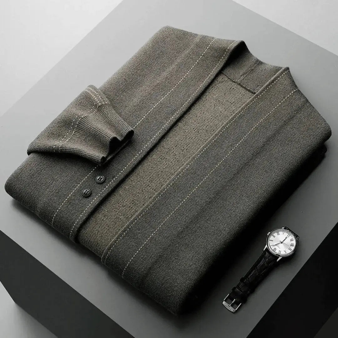 Men's Wool Cardigan Twill Tan