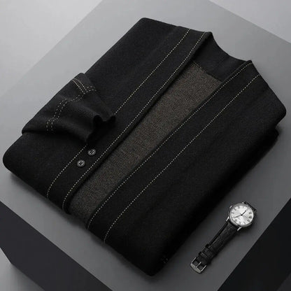 Men's Wool Cardigan Twill Tan