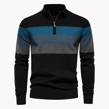 Men's Stripe Crew Neck Pullover Sweater
