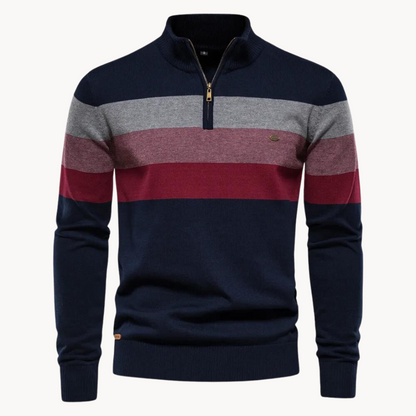 Men's Multicolor Zip Up Knitted Sweater
