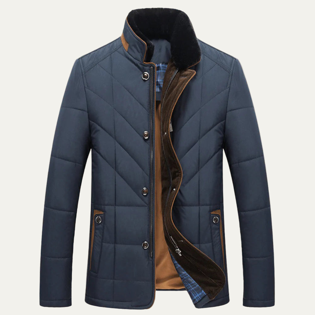 Slim Fit Padded High Neck Jacket - OutfitLondon