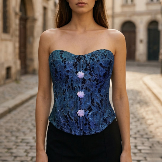 Chic Lace Off Shoulder Corset Top - OutfitLondon