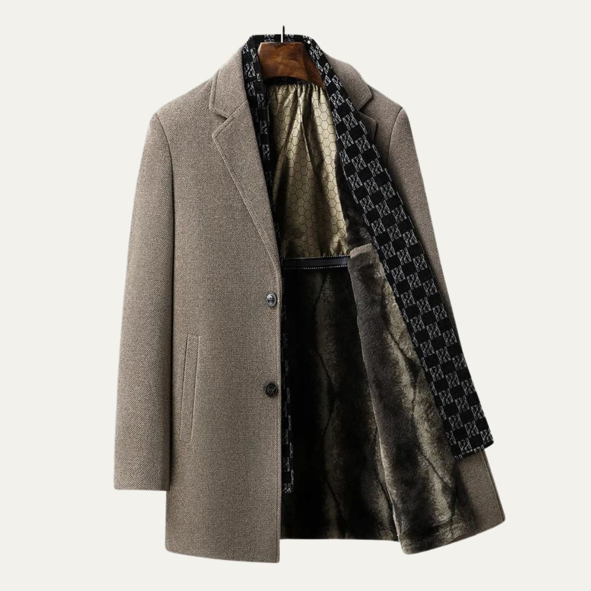 Warm Mens Wool Overcoat Business Long Jacket