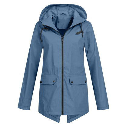 Waterproof Hooded Women's Rain Jacket