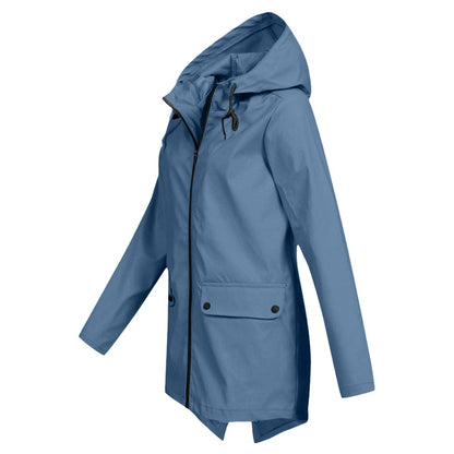 Waterproof Hooded Women's Rain Jacket