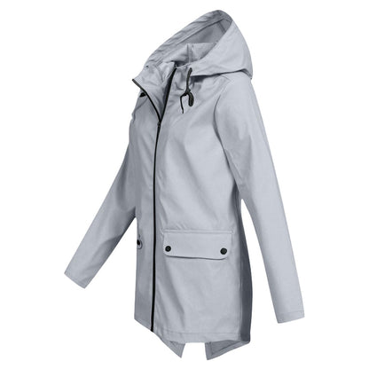 Waterproof Hooded Women's Rain Jacket