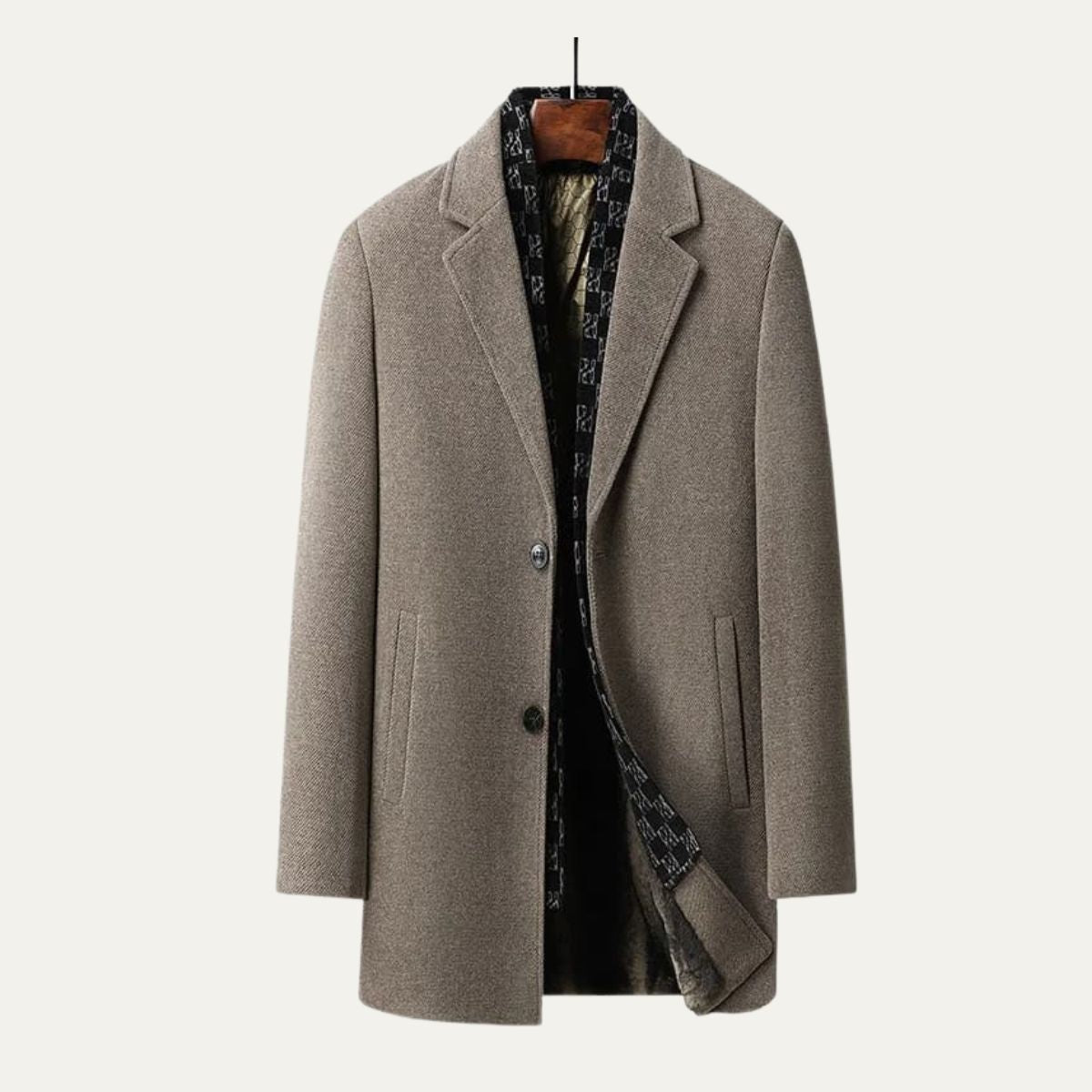 Warm Mens Wool Overcoat Business Long Jacket - OutfitLondon