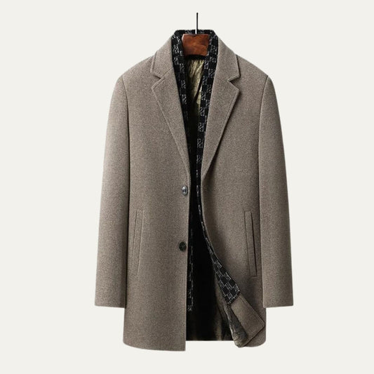 Warm Mens Wool Overcoat Business Long Jacket - OutfitLondon