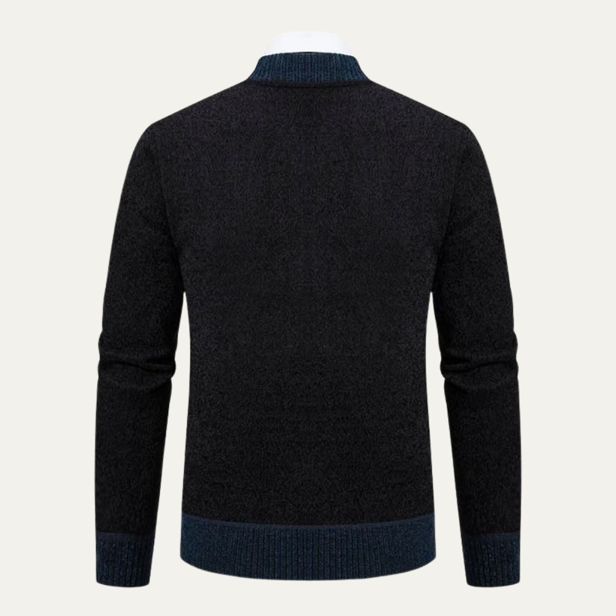 Men's Colorblock Embroidered Crew Neck Cardigan