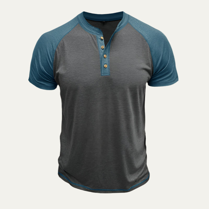 Men's Casual Short Sleeve Henley Top