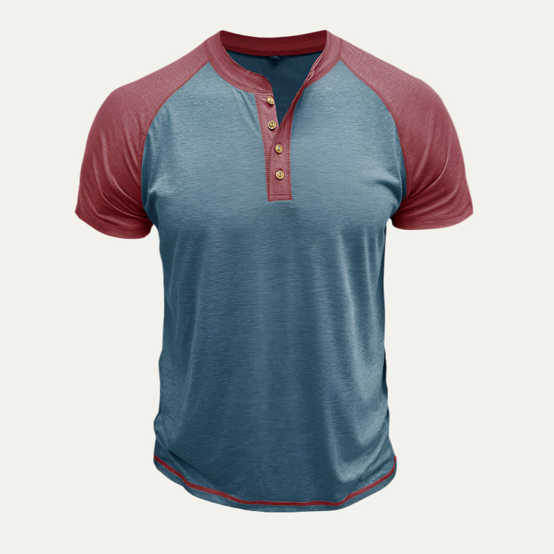 Men's Casual Short Sleeve Henley Top