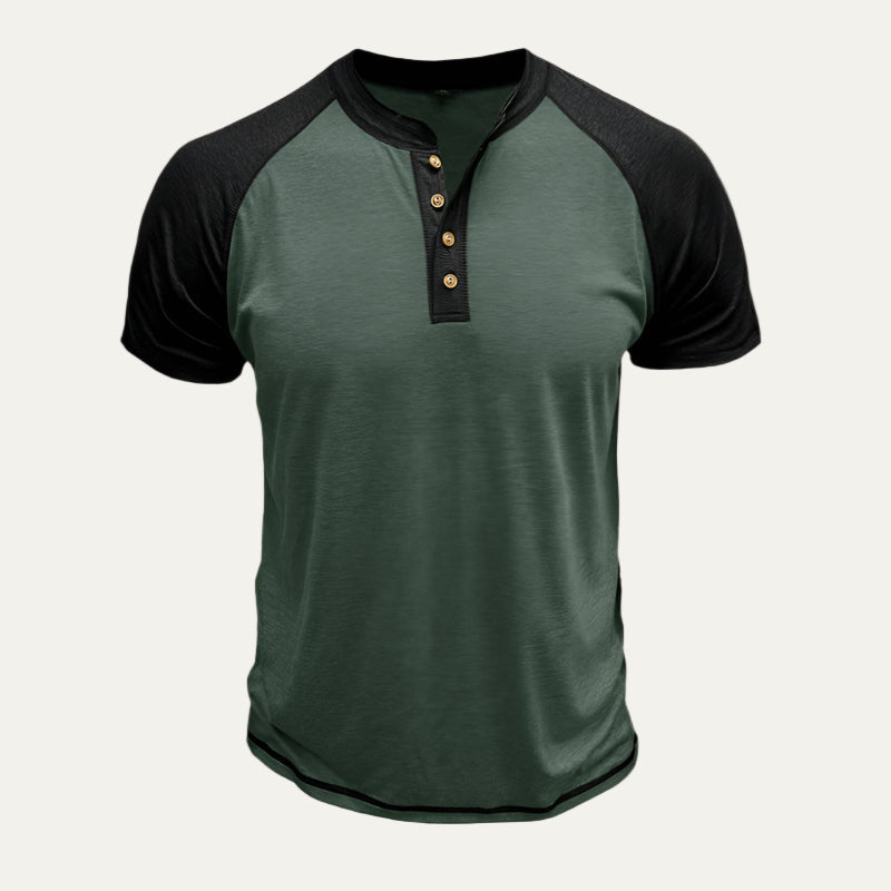 Men's Casual Short Sleeve Henley Top